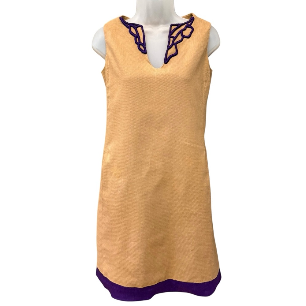 Piazza Sempione Linen Blend Quiet Luxury Old Money Shift Dress Small Italy 💜